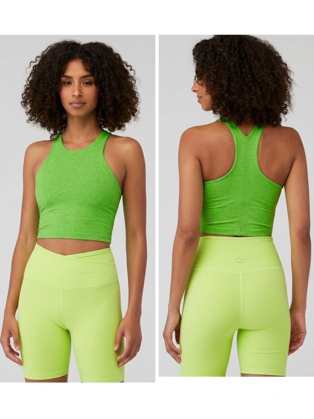 Beyond Yoga Focus Cropped Tank, Neon Green, Size S